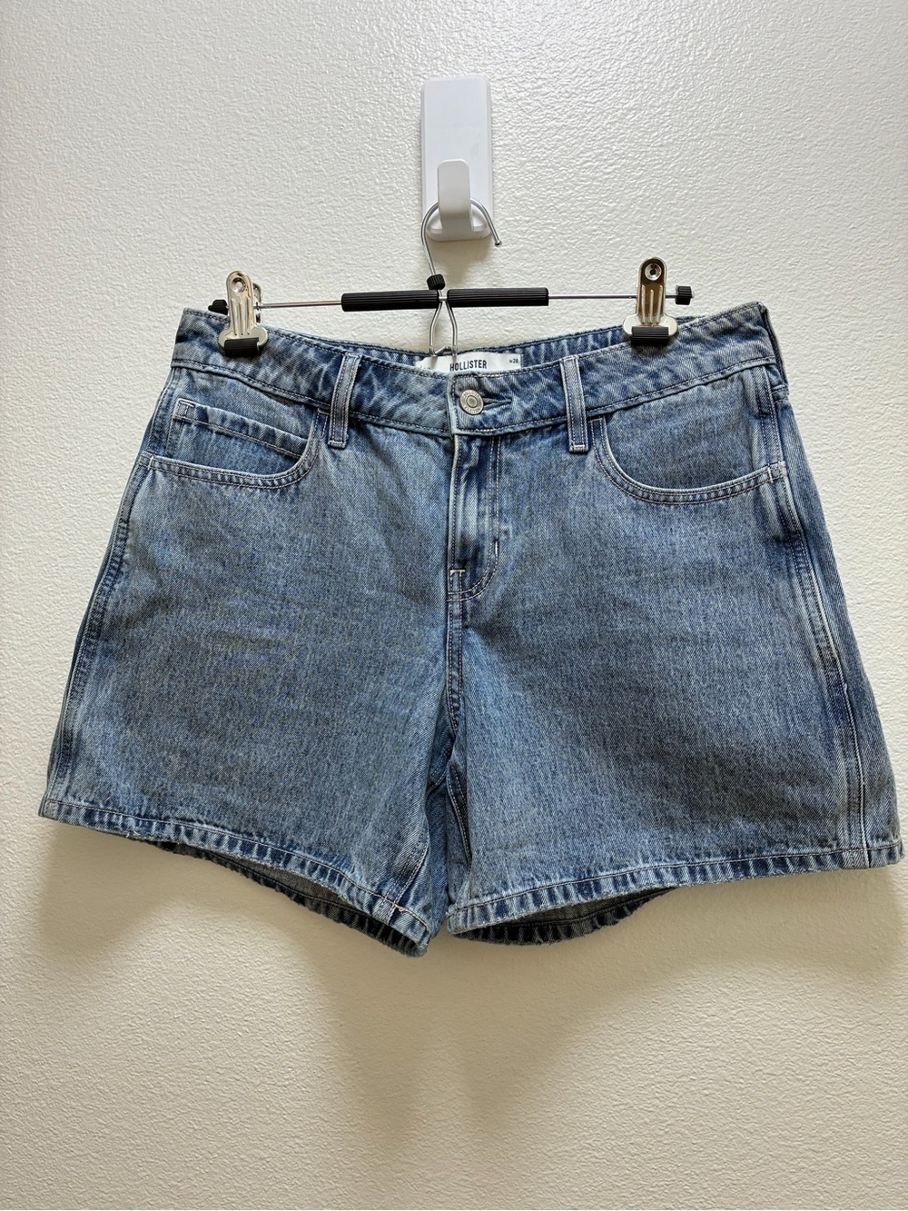 Hollister Light Blue High-Rise Denim Shorts